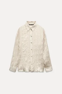 Outlet CAMISA RAYAS EFECTO ARRUGADO Mujer Camisas / Blusas