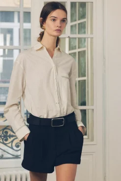 Clearance CAMISA RAYAS PESPUNTES ZW COLLECTION Mujer Camisas / Blusas