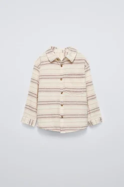 Niños ZARA 1½ - 6 Años·Camisas / Sobrecamisas<CAMISA RAYAS TEXTURA