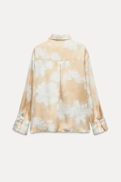 Clearance CAMISA SATINADA ESTAMPADA FLORES Mujer Camisas / Blusas