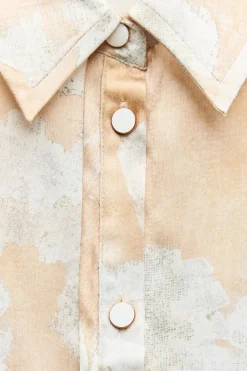 Clearance CAMISA SATINADA ESTAMPADA FLORES Mujer Camisas / Blusas