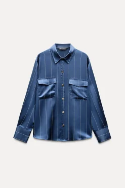 Clearance CAMISA SATINADA RAYAS Mujer Camisas / Blusas