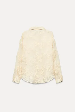 Sale CAMISA SEMITRANSPARENTE ESTRUCTURA LENTEJUELAS Mujer Camisas / Blusas