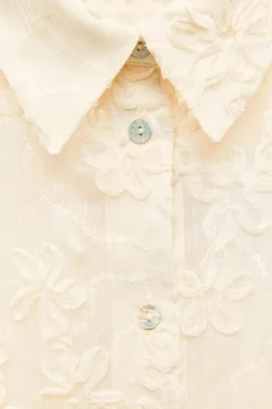 Sale CAMISA SEMITRANSPARENTE ESTRUCTURA LENTEJUELAS Mujer Camisas / Blusas