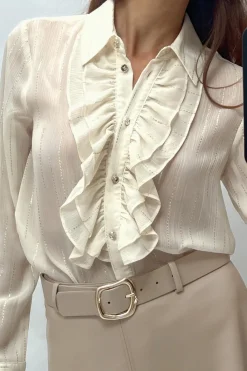 Best CAMISA SEMITRANSPARENTE VOLANTES Mujer Camisas / Blusas