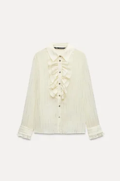 Best CAMISA SEMITRANSPARENTE VOLANTES Mujer Camisas / Blusas