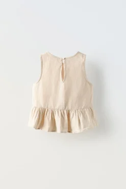 Niños ZARA 1½ - 6 Años·Camisas|6 - 18 Meses·Camisetas<CAMISA VOLANTE CON LINO