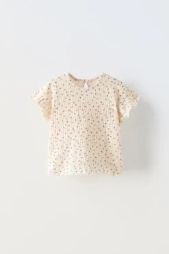 Niños ZARA 6 - 18 Meses·Conjuntos|6 - 18 Meses·Camisetas<CAMISETA TEXTURA FLORES