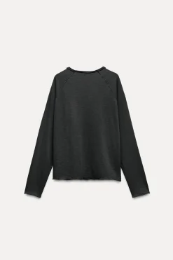 Discount CAMISETA ALGODÓN FLAMÉ EFECTO LAVADO Mujer Camisetas