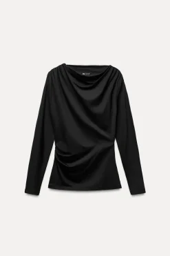 Clearance CAMISETA ASIMÉTRICA DRAPEADA Mujer Camisetas