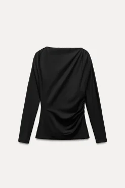 Clearance CAMISETA ASIMÉTRICA DRAPEADA Mujer Camisetas