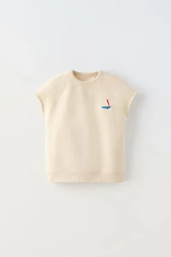 Niños ZARA 1½ - 6 Años·Camisetas|1½ - 6 Años·Camisetas<CAMISETA BORDADO BARCO