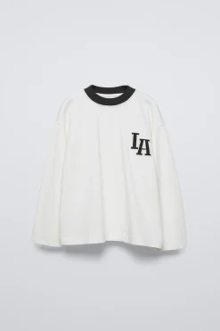 Niños ZARA 6 - 14 Años·Camisetas|6 - 14 Años·Deporte / Chándal<CAMISETA BORDADO CONTRASTE