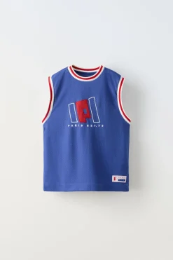 Niños ZARA 6 - 14 Años·Camisetas<CAMISETA CALADA BORDADO PARIS