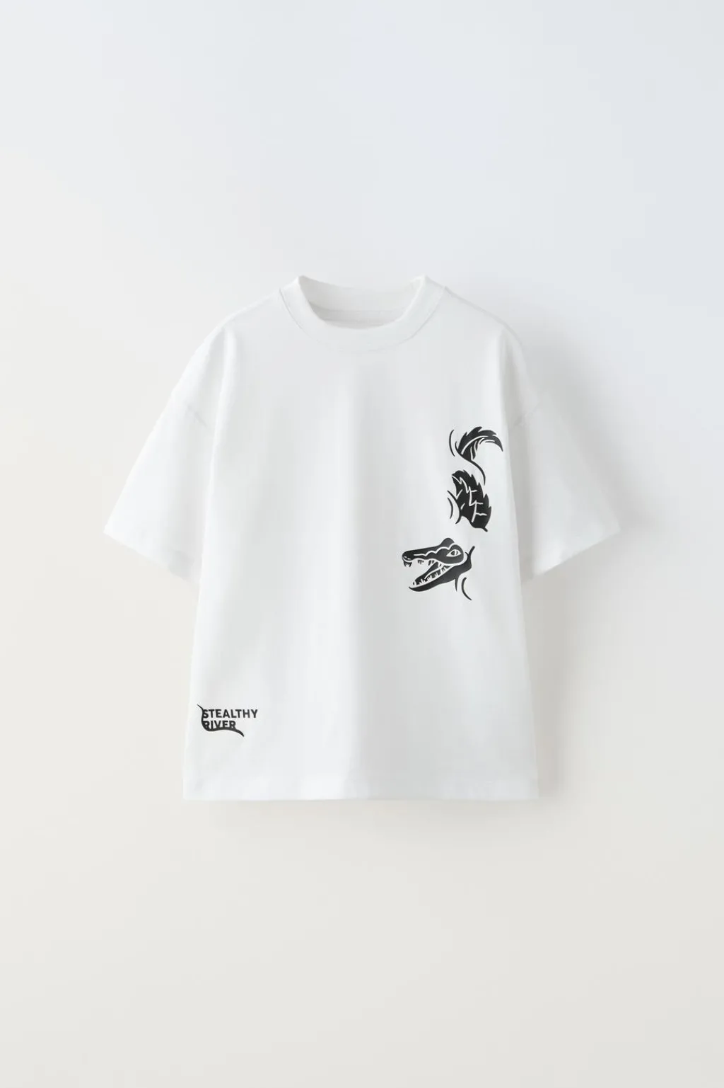 Niños ZARA 6 - 14 Años·Camisetas<CAMISETA COCODRILO ENGOMADO