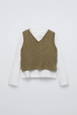 Niños ZARA 6 - 14 Años·Camisetas<CAMISETA COMBINADA TOP PUNTO
