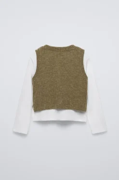 Niños ZARA 6 - 14 Años·Camisetas<CAMISETA COMBINADA TOP PUNTO