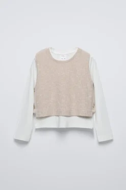 Niños ZARA 6 - 14 Años·Camisetas<CAMISETA COMBINADA TOP PUNTO