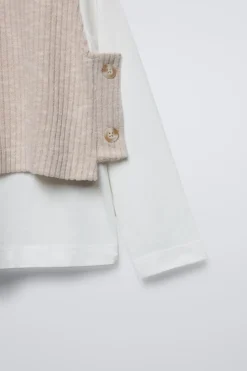 Niños ZARA 6 - 14 Años·Camisetas<CAMISETA COMBINADA TOP PUNTO