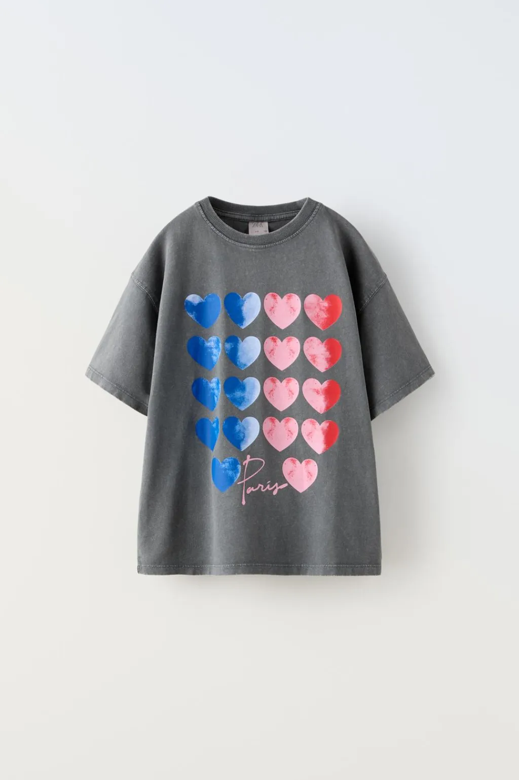 Niños ZARA 6 - 14 Años·Camisetas<CAMISETA CORAZONES PARIS