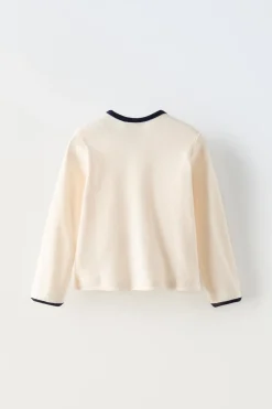 Niños ZARA 1½ - 6 Años·Camisetas|6 - 18 Meses·Camisetas<CAMISETA DESAGUJADA CONTRASTE