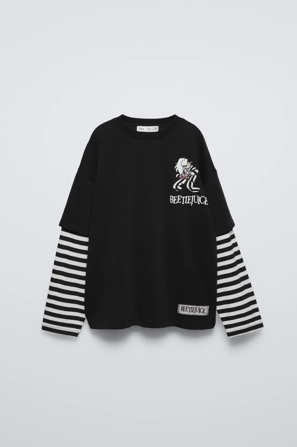Niños ZARA 6 - 14 Años·Camisetas<CAMISETA DOBLE MANGA RAYAS BEETLEJUICE ™