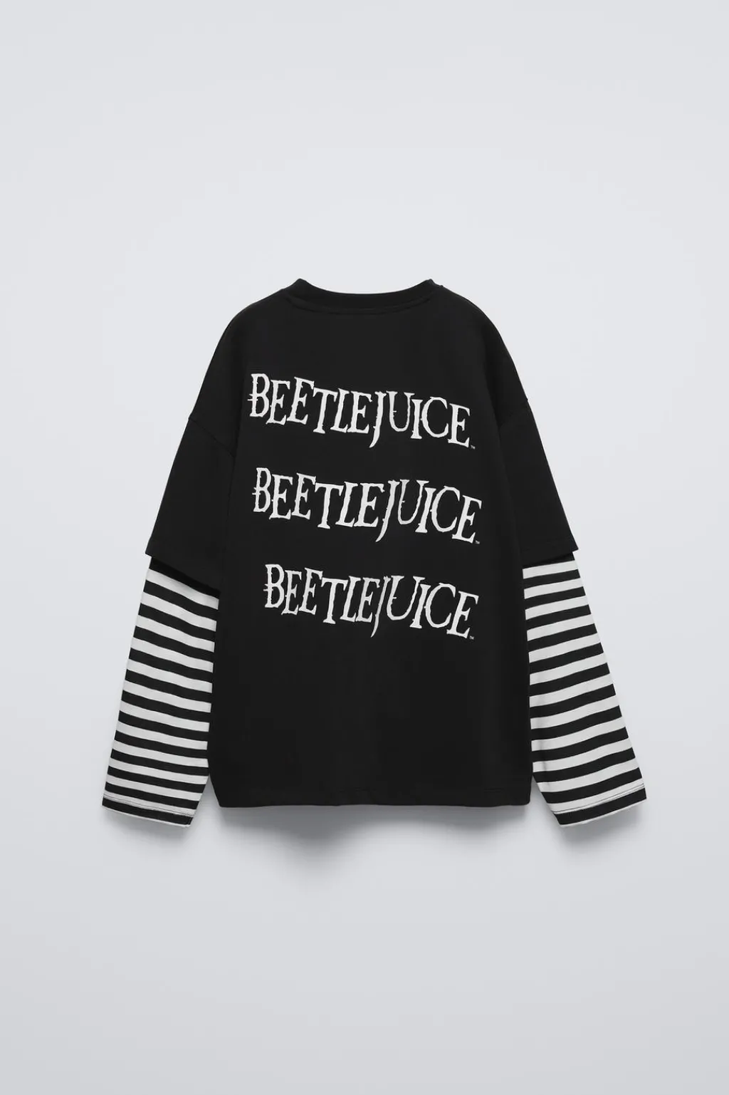 Niños ZARA 6 - 14 Años·Camisetas<CAMISETA DOBLE MANGA RAYAS BEETLEJUICE ™