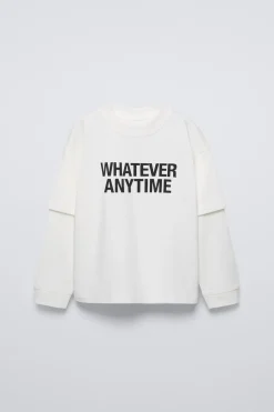 Niños ZARA 6 - 14 Años·Camisetas<CAMISETA DOBLE MANGA TEXTO