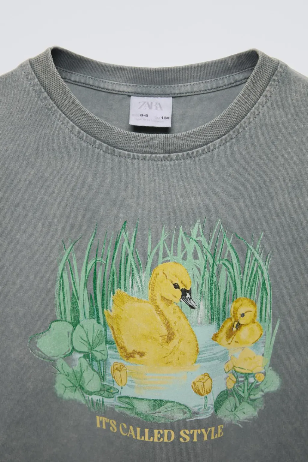 Niños ZARA 6 - 14 Años·Camisetas<CAMISETA EFECTO LAVADO PATITOS