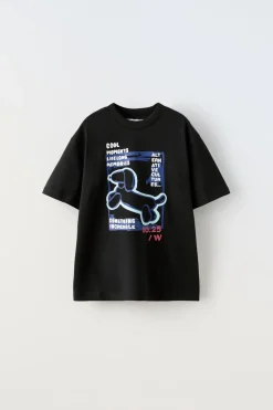 Niños ZARA 6 - 14 Años·Camisetas<CAMISETA ESTAMPADO PERRO GLOBO