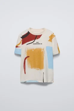 Niños ZARA 6 - 14 Años·Camisetas<CAMISETA ESTAMPADO TEXTO RELIEVE