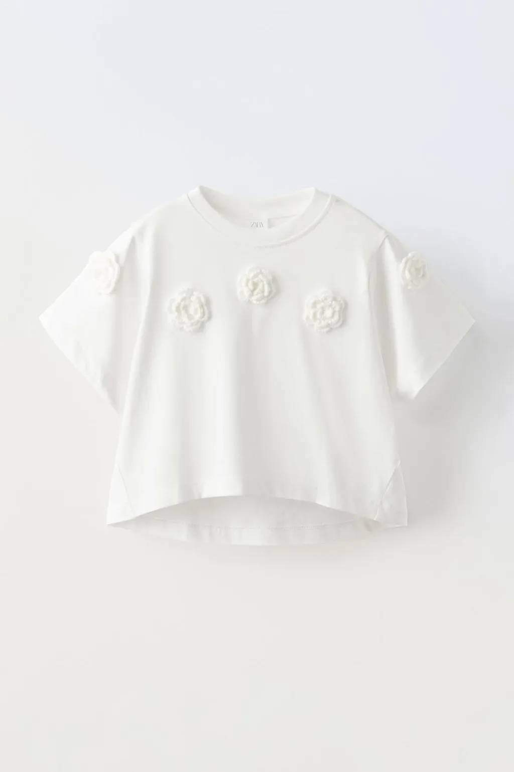 Niños ZARA 6 - 14 Años·Camisetas<CAMISETA FLORES CROCHET