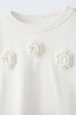 Niños ZARA 6 - 14 Años·Camisetas<CAMISETA FLORES CROCHET