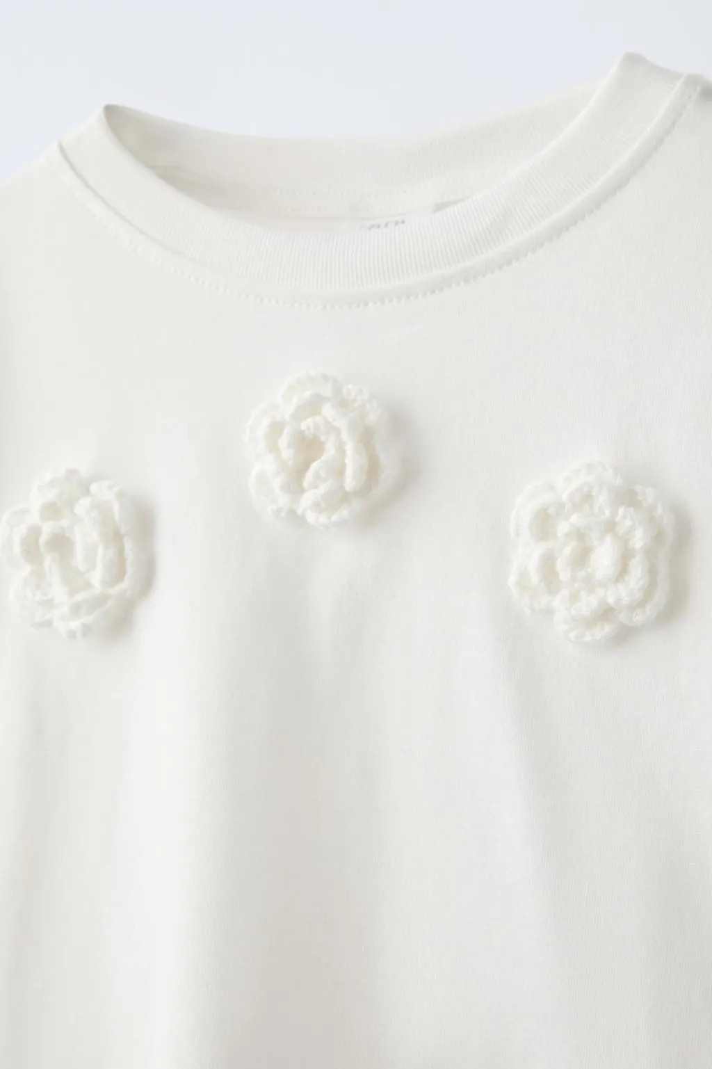 Niños ZARA 6 - 14 Años·Camisetas<CAMISETA FLORES CROCHET