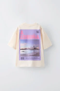 Niños ZARA 6 - 14 Años·Camisetas<CAMISETA FOTO CIUDAD