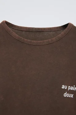Niños ZARA 1½ - 6 Años·Camisetas|1½ - 6 Años·Camisetas<CAMISETA GARMENT DYE TEXTO