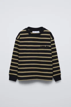 Niños ZARA 6 - 14 Años·Camisetas<CAMISETA HEAVY JERSEY RAYAS BORDADO