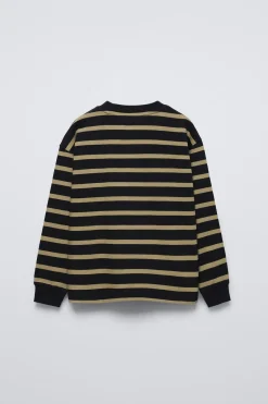 Niños ZARA 6 - 14 Años·Camisetas<CAMISETA HEAVY JERSEY RAYAS BORDADO