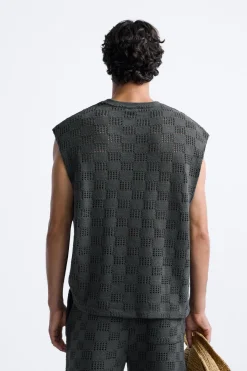 Best CAMISETA JACQUARD GEOMÉTRICO Hombre Jerséis / Chaquetas|Camisetas