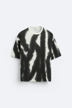 Sale CAMISETA PUNTO ESTAMPADO SPRAY Hombre Jerséis / Chaquetas|Camisetas