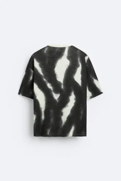 Sale CAMISETA PUNTO ESTAMPADO SPRAY Hombre Jerséis / Chaquetas|Camisetas