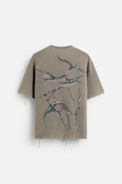 Best CAMISETA PUNTO ESTAMPADO LAVADO Hombre Jerséis / Chaquetas|Camisetas