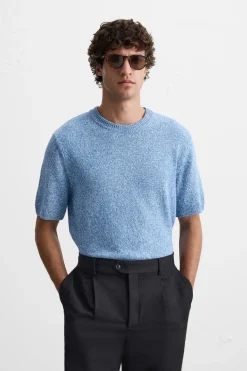 Sale CAMISETA PUNTO JACQUARD IRREGULAR Hombre Jerséis / Chaquetas|Camisetas