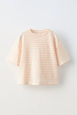 Niños ZARA 6 - 14 Años·Camisetas<CAMISETA RAYAS ALGODÓN LINO