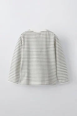 Niños ZARA 6 - 14 Años·Camisetas<CAMISETA RAYAS APLIQUE