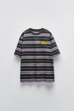 Niños ZARA 6 - 14 Años·Camisetas<CAMISETA RAYAS BORDADO