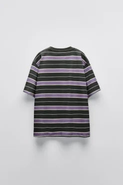 Niños ZARA 6 - 14 Años·Camisetas<CAMISETA RAYAS BORDADO