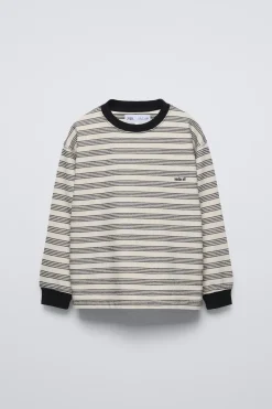 Niños ZARA 6 - 14 Años·Camisetas<CAMISETA RAYAS BORDADO