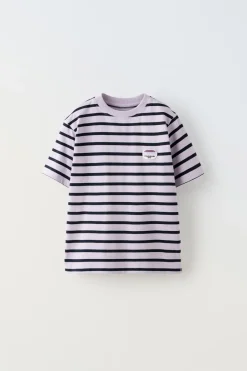 Niños ZARA 6 - 14 Años·Camisetas<CAMISETA RAYAS PARCHE