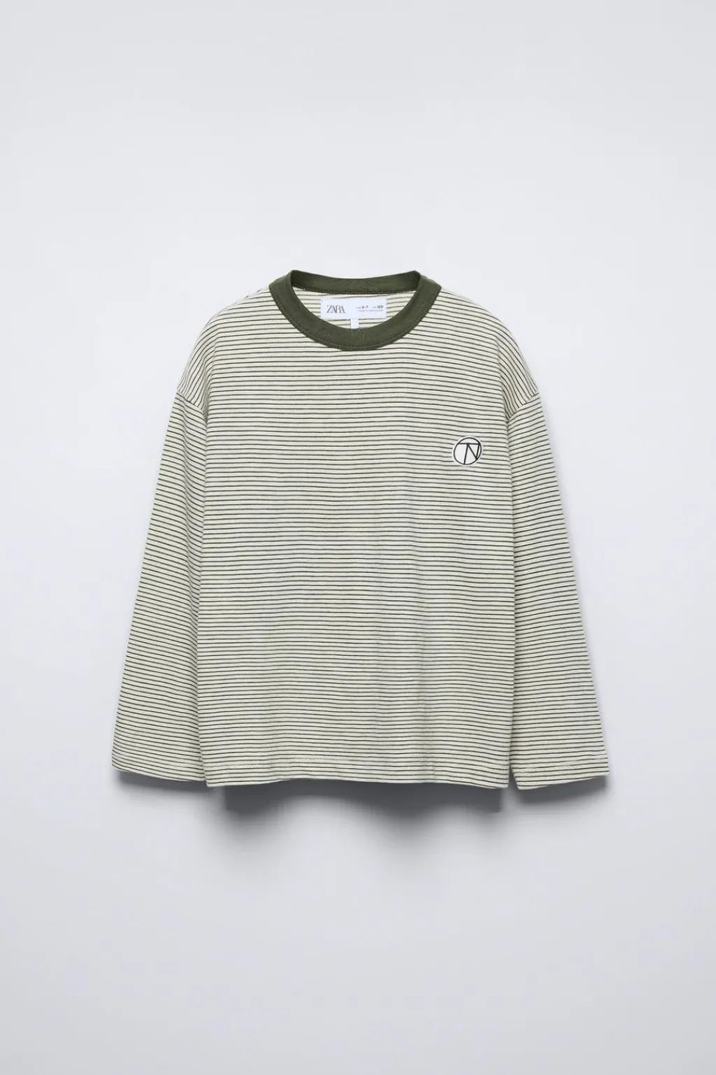 Niños ZARA 6 - 14 Años·Camisetas<CAMISETA RAYAS PARCHE BORDADO